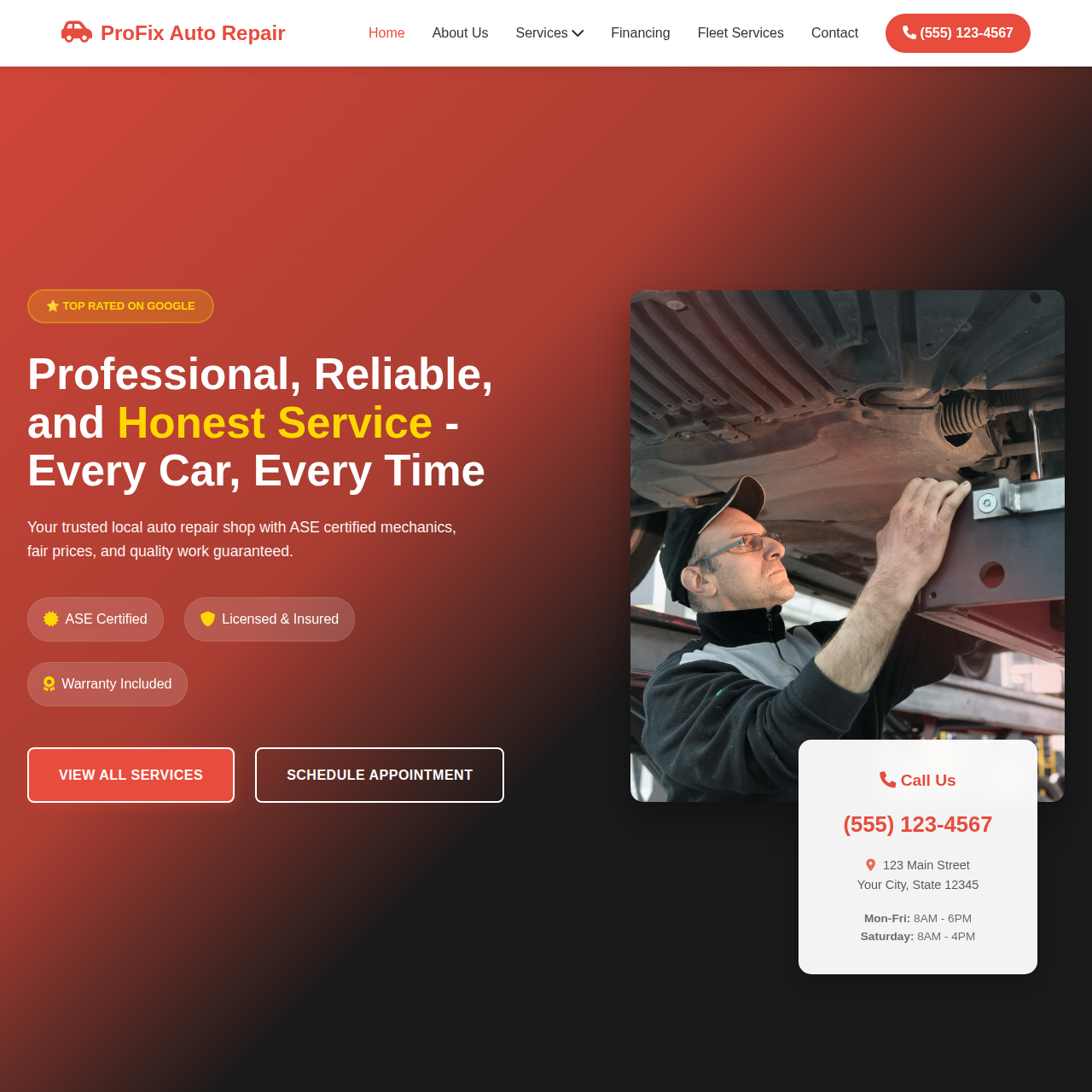 Auto Repair Website